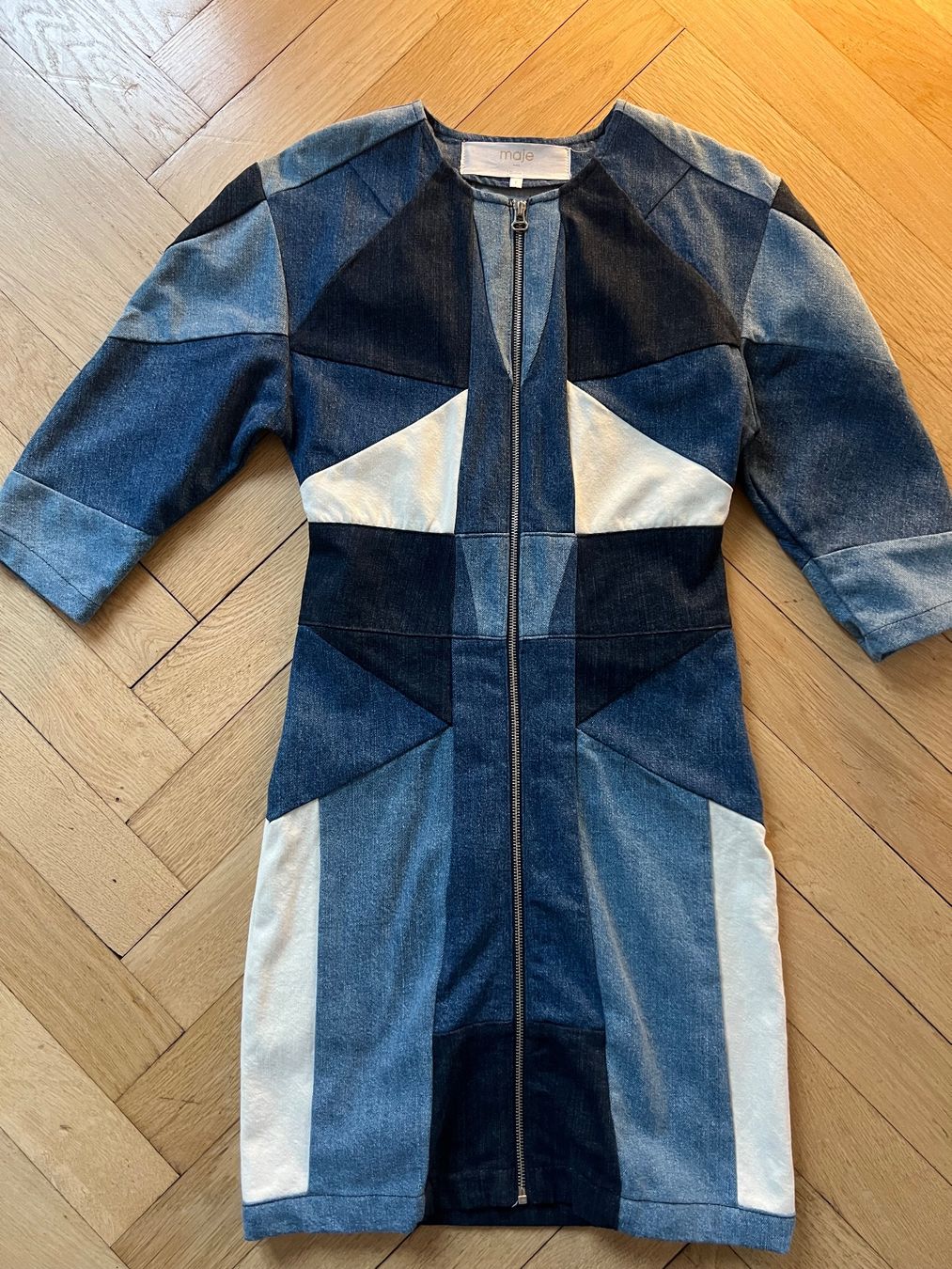 Maje Kleider: Maje Denim Patchwork Kleid – Gr. 1 (36) – Gebraucht aus Zürich von ella_jj