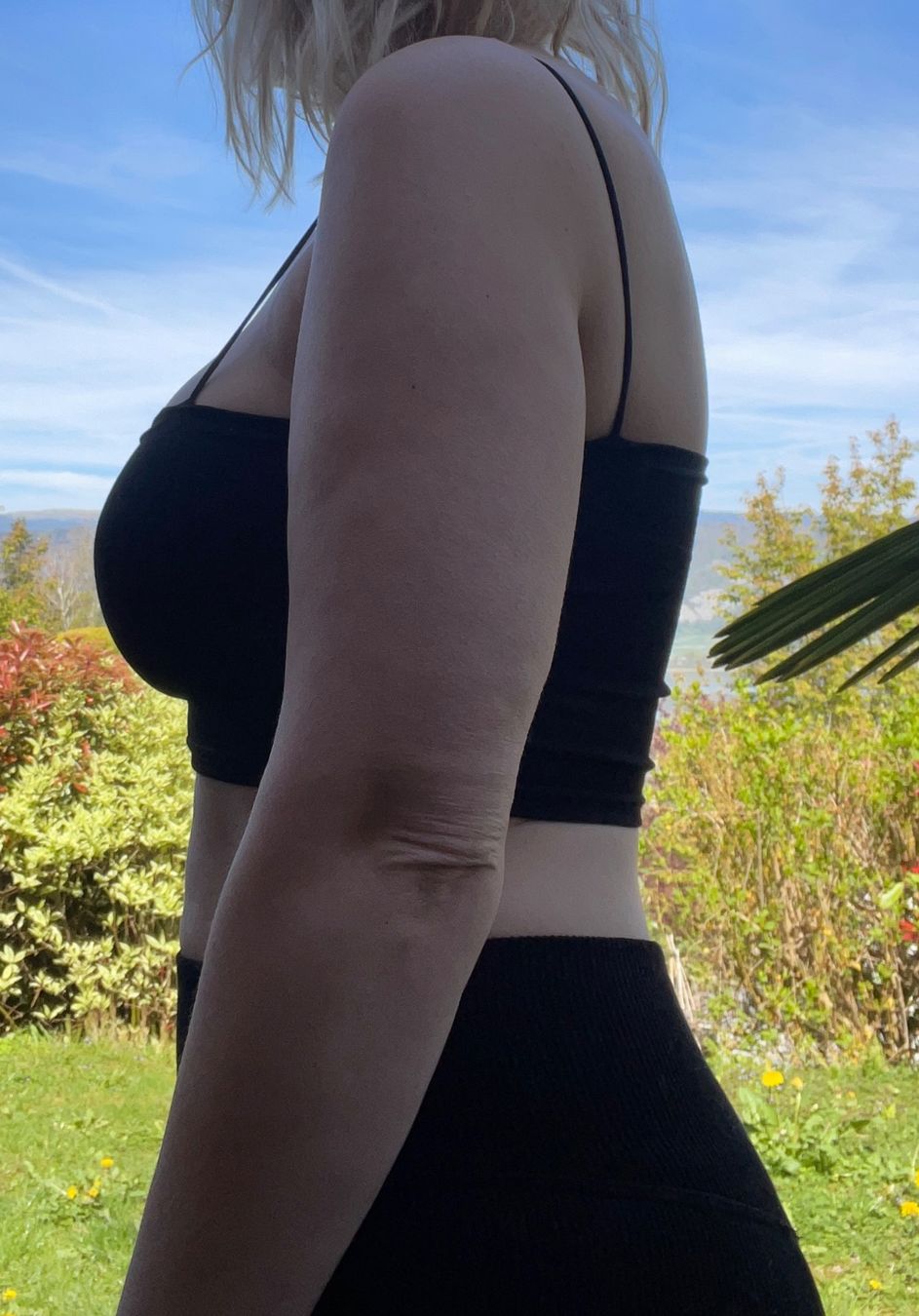 Top: Nr 78 Schwarz Baumwoll-Crop-Top Spaghetti-Träger S M Basic – Nuovo e nell'imballaggio originale da Vinelz venduto da sonnenmond77 4