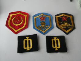 Sowjetunion, 5 alte Militär-Textilabzeichen