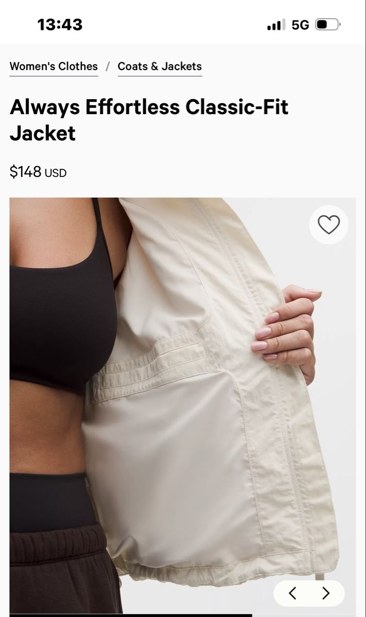 Lululemon Giacche: Lululemon Always Effortless Jacket off-white Grösse 8 – Usato da Nyon venduto da Jpraams 2