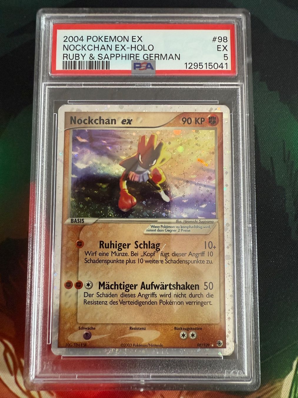Pokémon Sammelbilder & Trading cards: Nockchan EX Holo #RS98 - 2004 Ruby Sapphire Deutsch (PSA 5) – Gebraucht aus Uster von bacsev