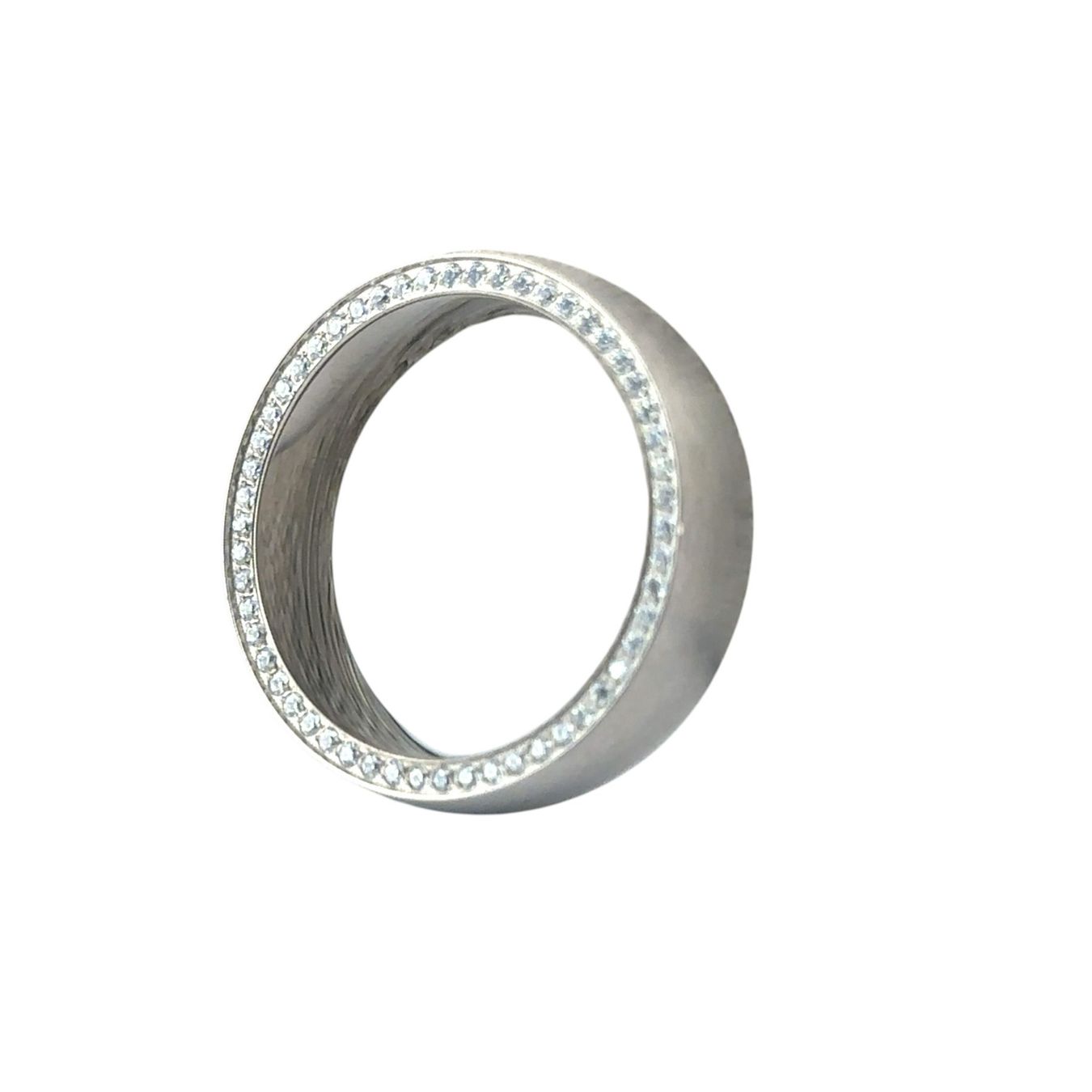 Olga Ribler Ringe: 6 mm breiter Ring Titanium mit Zirkonia Grösse 56 – Neu (gemäss Beschreibung) aus Luzern von Schmuckoutlet 2