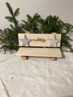 Weihnachts Deko Holzbank Deko mit Sterne und Marry Christmas