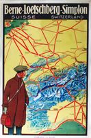 BERNE-LOETSCHBERG-SIMPLON LINIE 1912 - Original Plakat