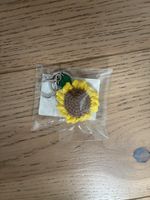 Porte-clé en crochet tournesol