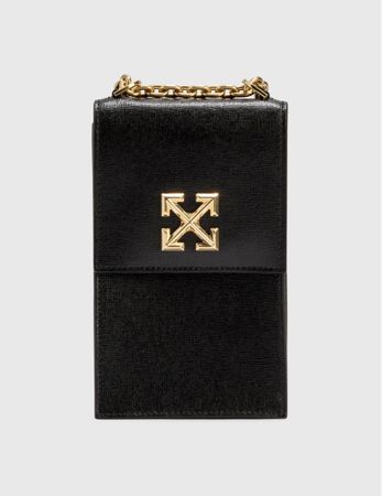 Off-White Umhaengetasche schwarz Leder Damen Gold Kette neu