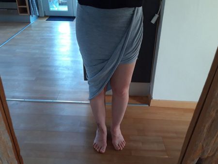 Grau Rock seitlicher Schlitz Boho Ethno