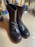 Brown Leather Suede Boots Size 45 Used Condition