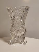 Vintage Pressglas Vase auf 3 Füßen Deko