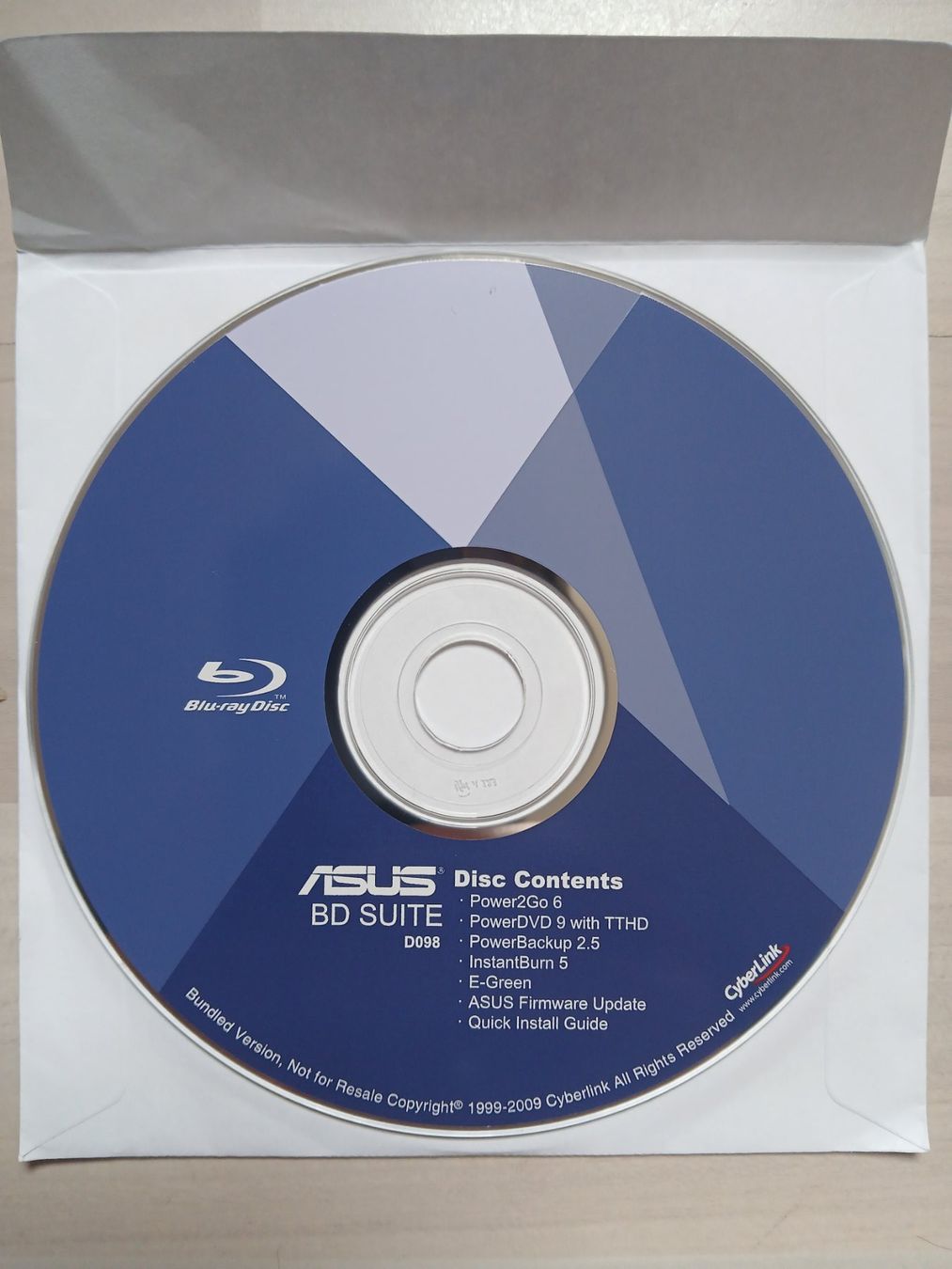 Asus Software: Asus BD Suite D098 - Original Softwarepaket – Usato da Reinach AG venduto da gra_dvs5