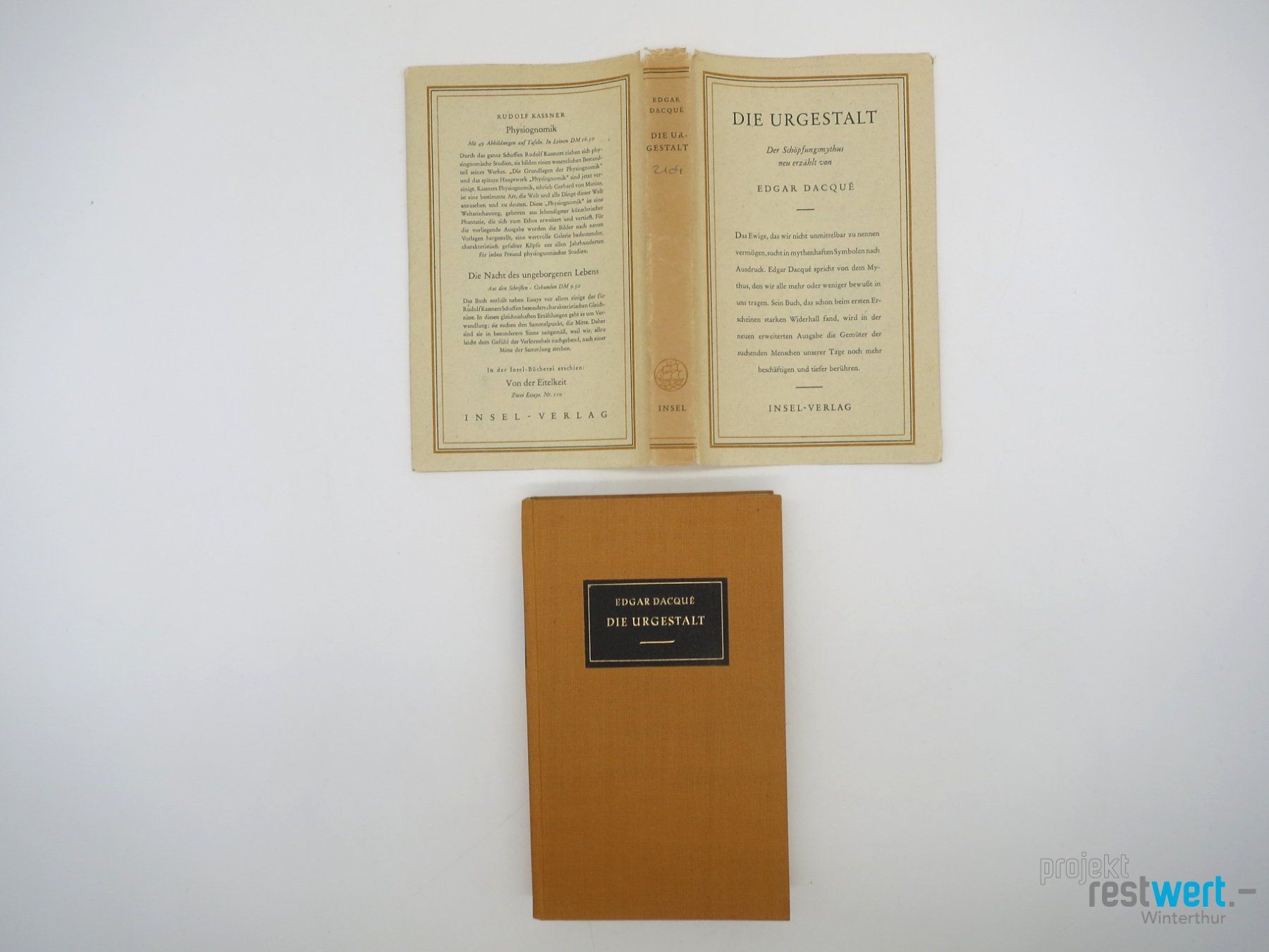 Libri: EDGAR DACQUÉ Die Urgestalt – Usato da Winterthur venduto da Restwert_Winterthur