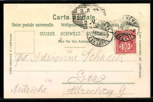 Cartoline postali: Litho Genéve, Place du Molard, Pont de  – Usato da Berlin venduto da bartko-reher 1
