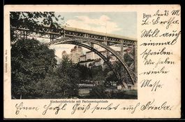 AK Bern, Kirchenfeldbrücke mit Parlamentsgebäude