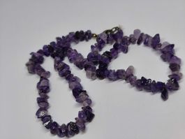Amethyst Kette, Lila Halskette, Edelstein Kette