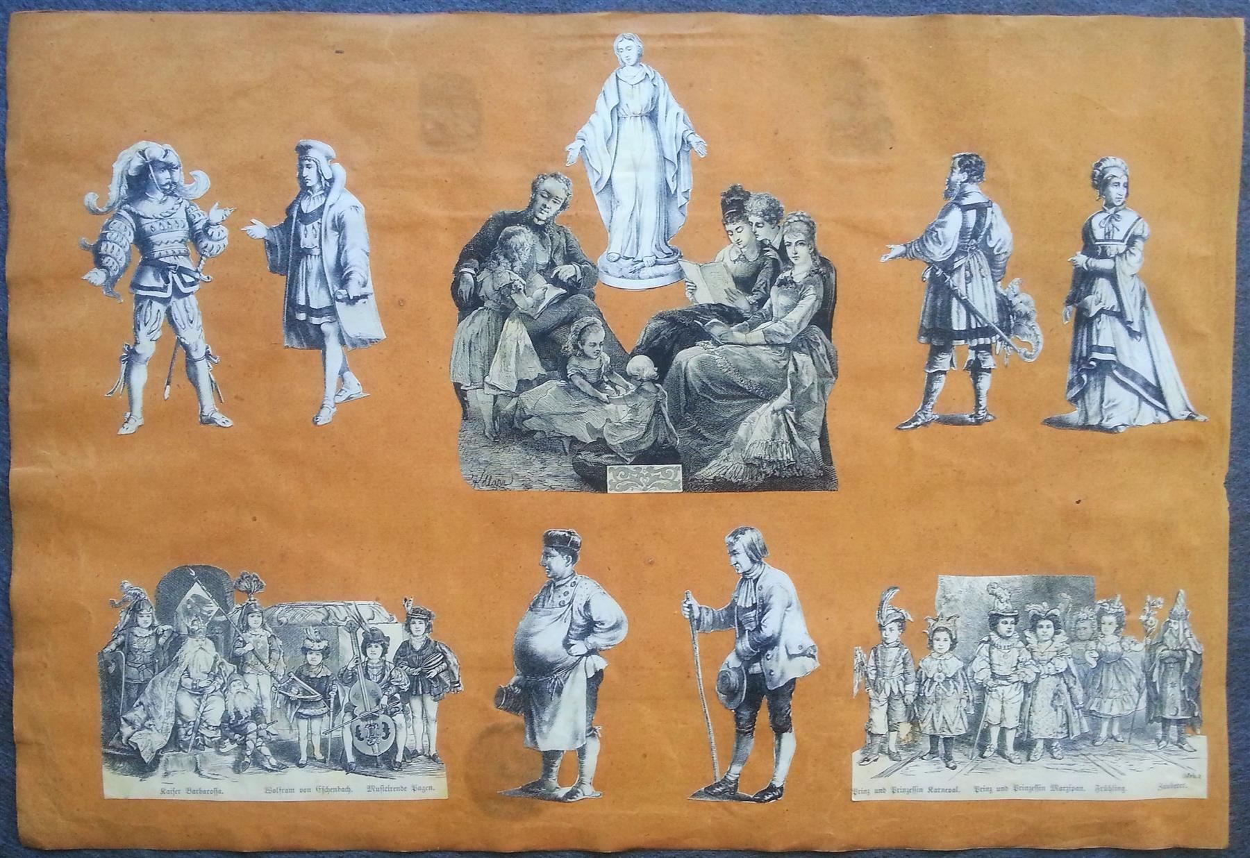 Dipinti: Bild Gemälde Aquarell: Mutter mit Kindern, um 1850 – Usato da Oberriet SG venduto da ganesh435 5