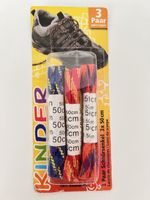 3 Paar farbige Kinderschnürsenkel, 50cm, Baumwolle, Neu!
