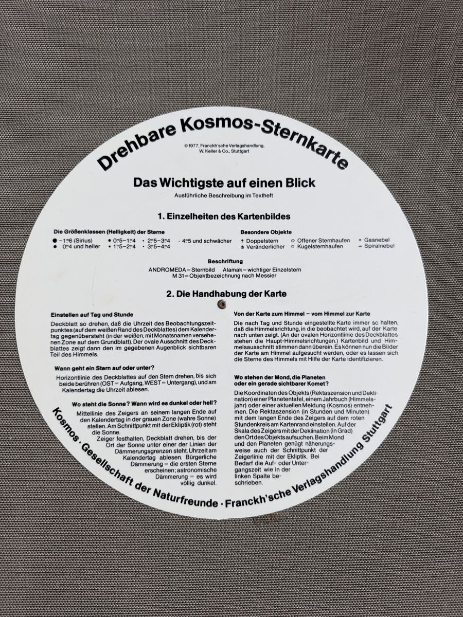 Sonstige Dekorationen & Accessoires: Drehbare Kosmos-Sternkarte, 1986 – Neu (gemäss Beschreibung) aus Bubikon von Heidi70 1