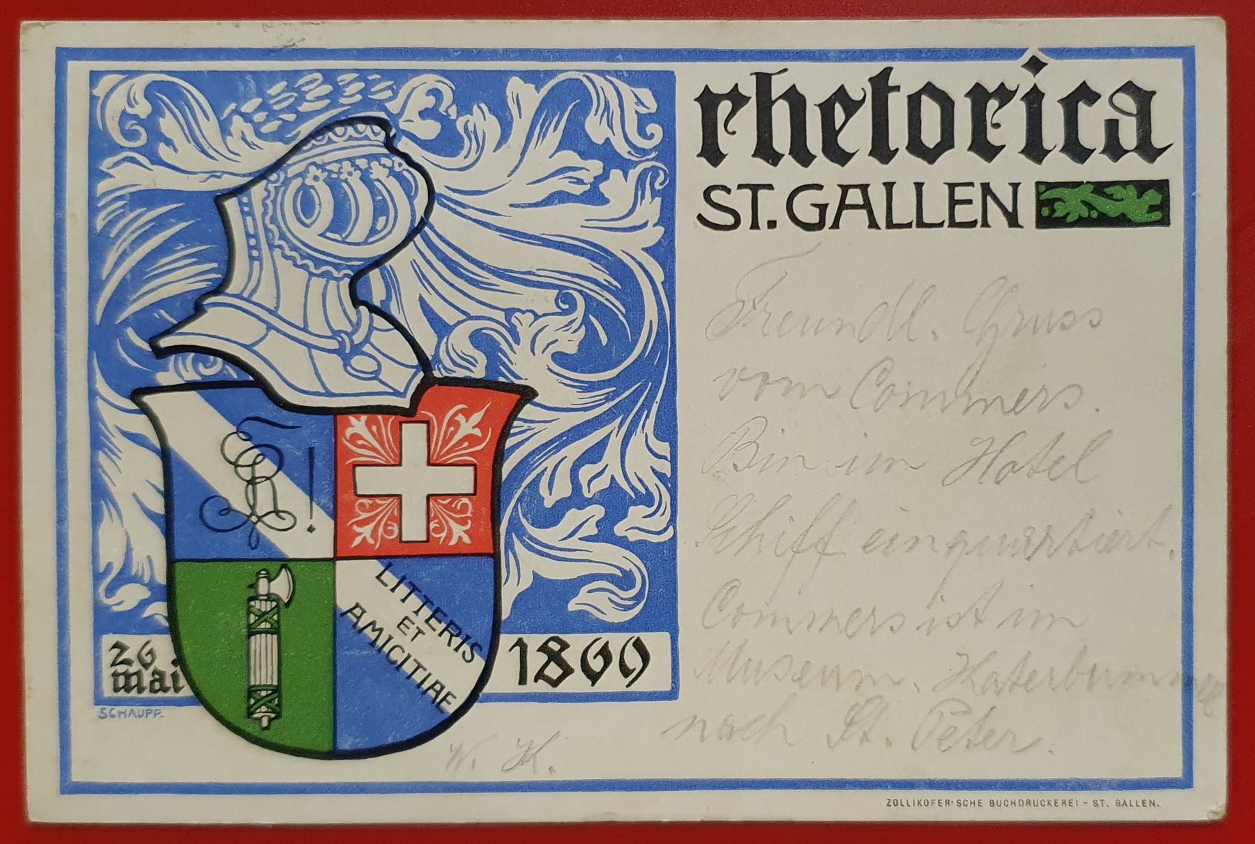 Cartoline postali: Rhetorica- St.Gallen 1904 – Usato da Kreuzlingen venduto da Rschweiz1