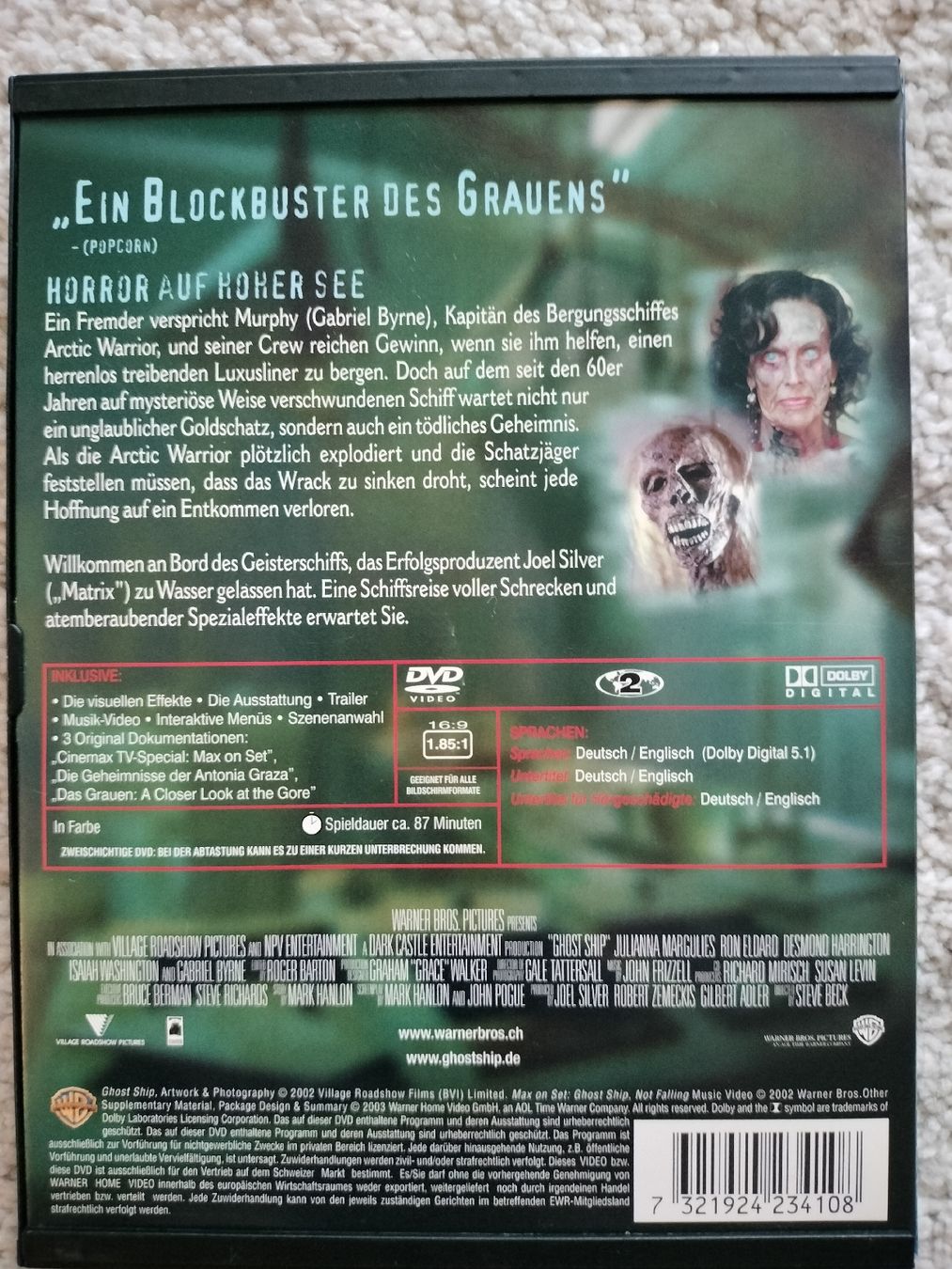 Tutti i DVDs: Ghost Ship DVD - Horror auf hoher See. – Usato da Niederwangen BE venduto da Scoua 1