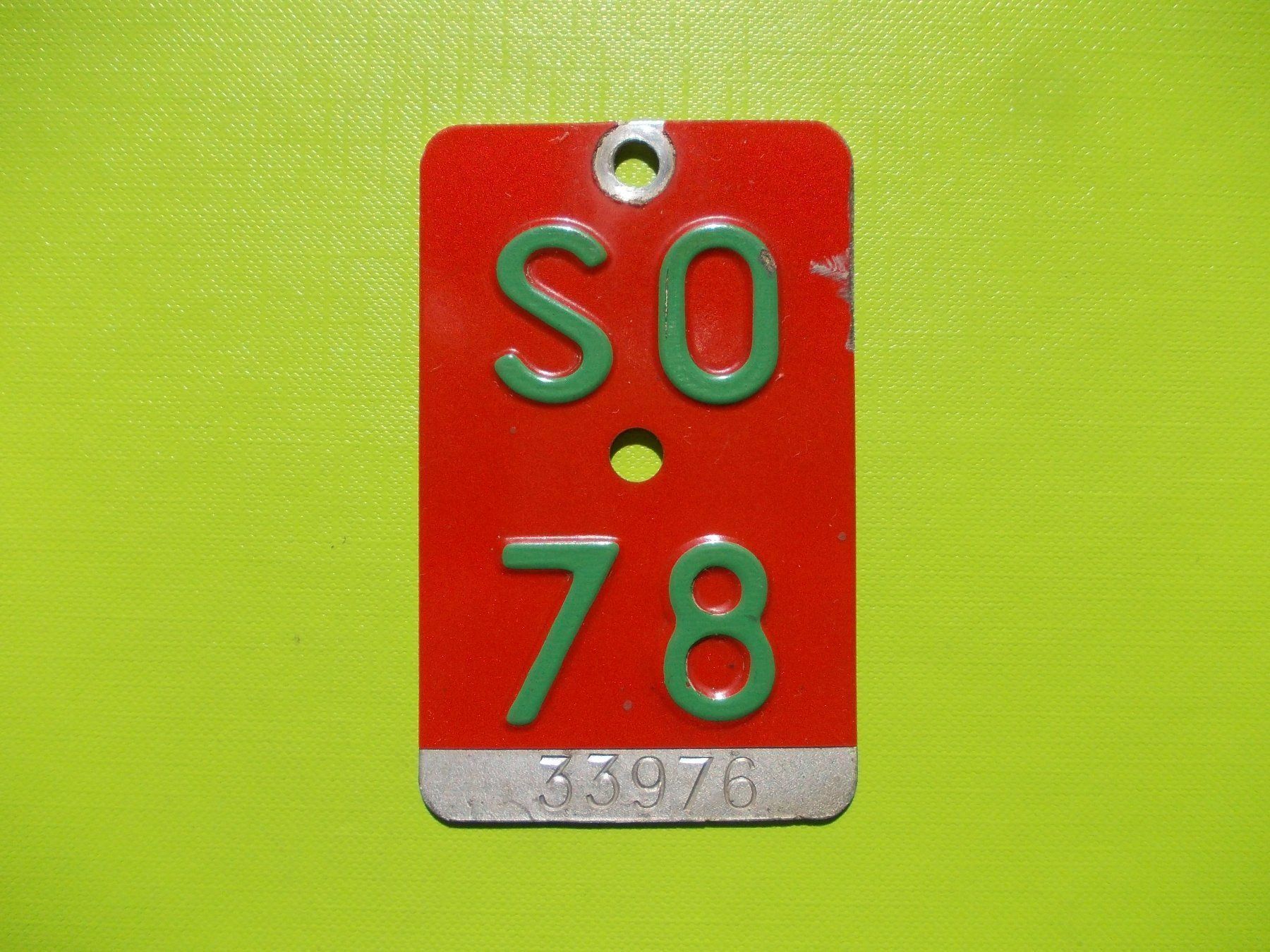 Schilder: Velonummer / Fahrradnummer SO 78 – Gebraucht aus Gsteigwiler von HORMIGA21