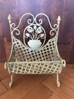 Shabby Chic Zeitschriftenständer Metall Weiss Vintage Stil