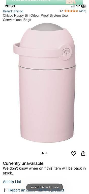 Cestini per rifiuti: Windeleimer Chicco Odour Proof System 25 Liter rosa neu – Usato da Basel venduto da mon_ybj9 1