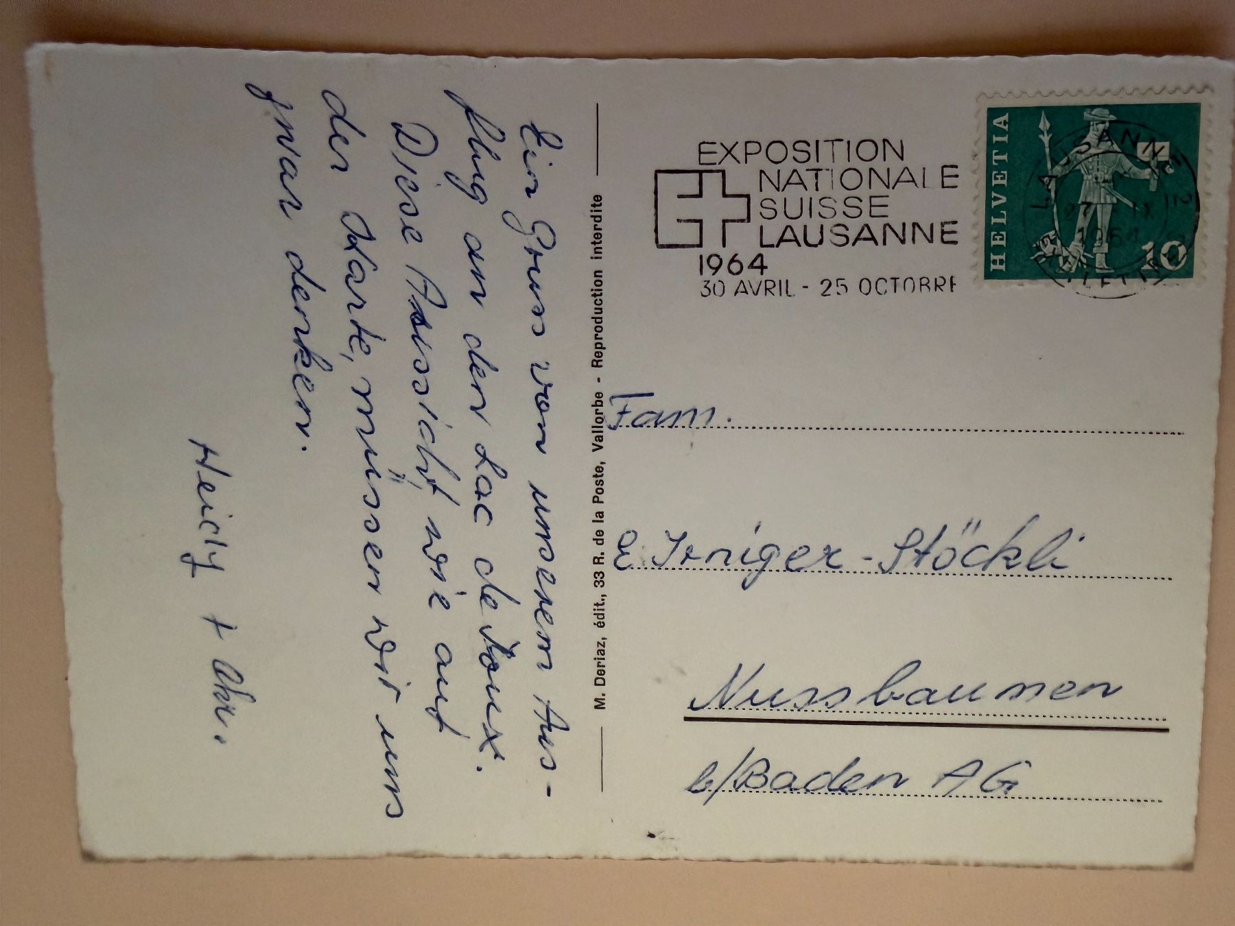 Cartes postales: LACS DE JOUX et BRENET - 1964 - Ansichtskarte – D'occasion à Tegerfelden par siebenmacky 1