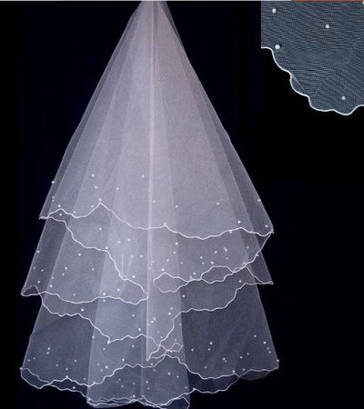 NEUER Braut Schleier WEISS 70cm ohne Haar-Kamm - 223326