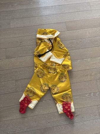 Kids Costume Yellow Dragon Print 