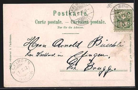 Cartoline postali: Litho Biel, Nidaustrasse, Totalansicht d – Usato da Berlin venduto da bartko-reher 1