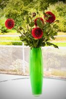 Design-VASE ❤️ Wunderschön, massiv, grün, aus Glas