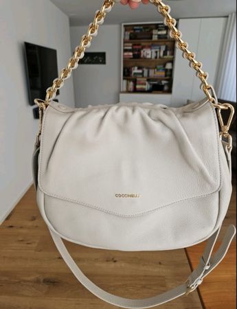 Coccinelle Ledertasche, hellgrau, neuwertig, Top Zustand!