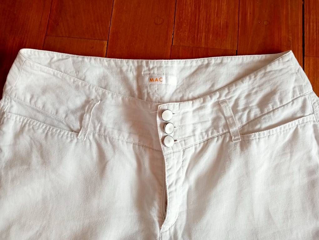 Pantaloni: Leinenhose weiss von MAC – Usato da Waldenburg venduto da DorineS 2