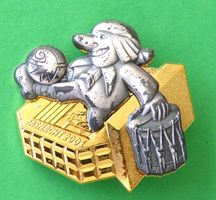 Basel Fasnachtsplakette Gold 2001 mit Nadel