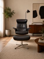 Conform Time Out Relaxsessel + Ottoman, Leder braun