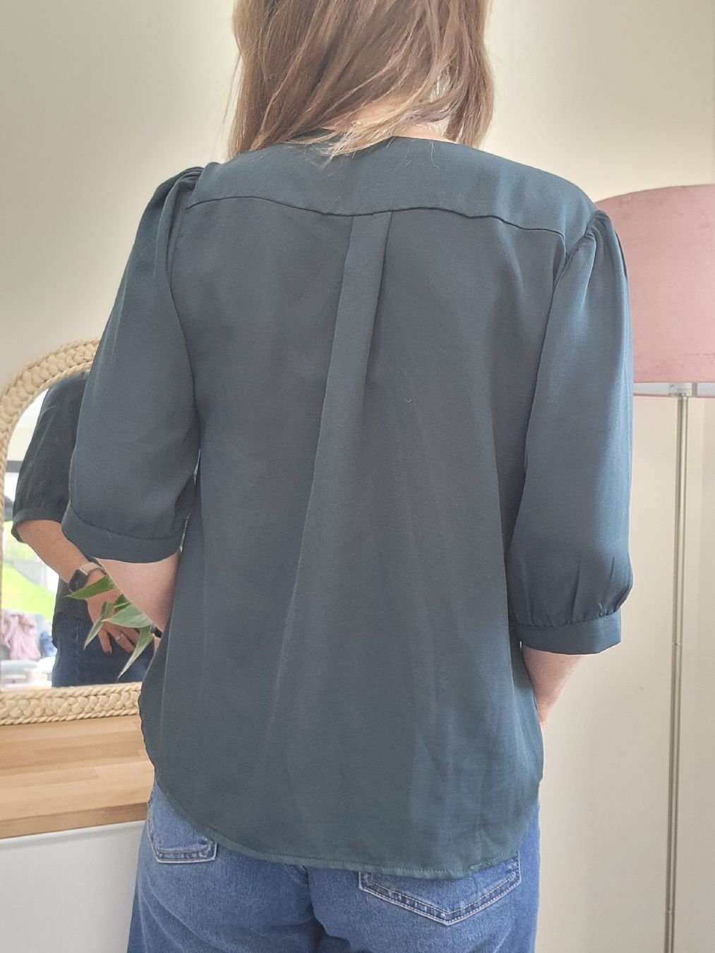 Camicette: Blouse Mamouchka Paris vert sapin,  taille L – Usato da Martigny-Croix venduto da barbamama1977 2