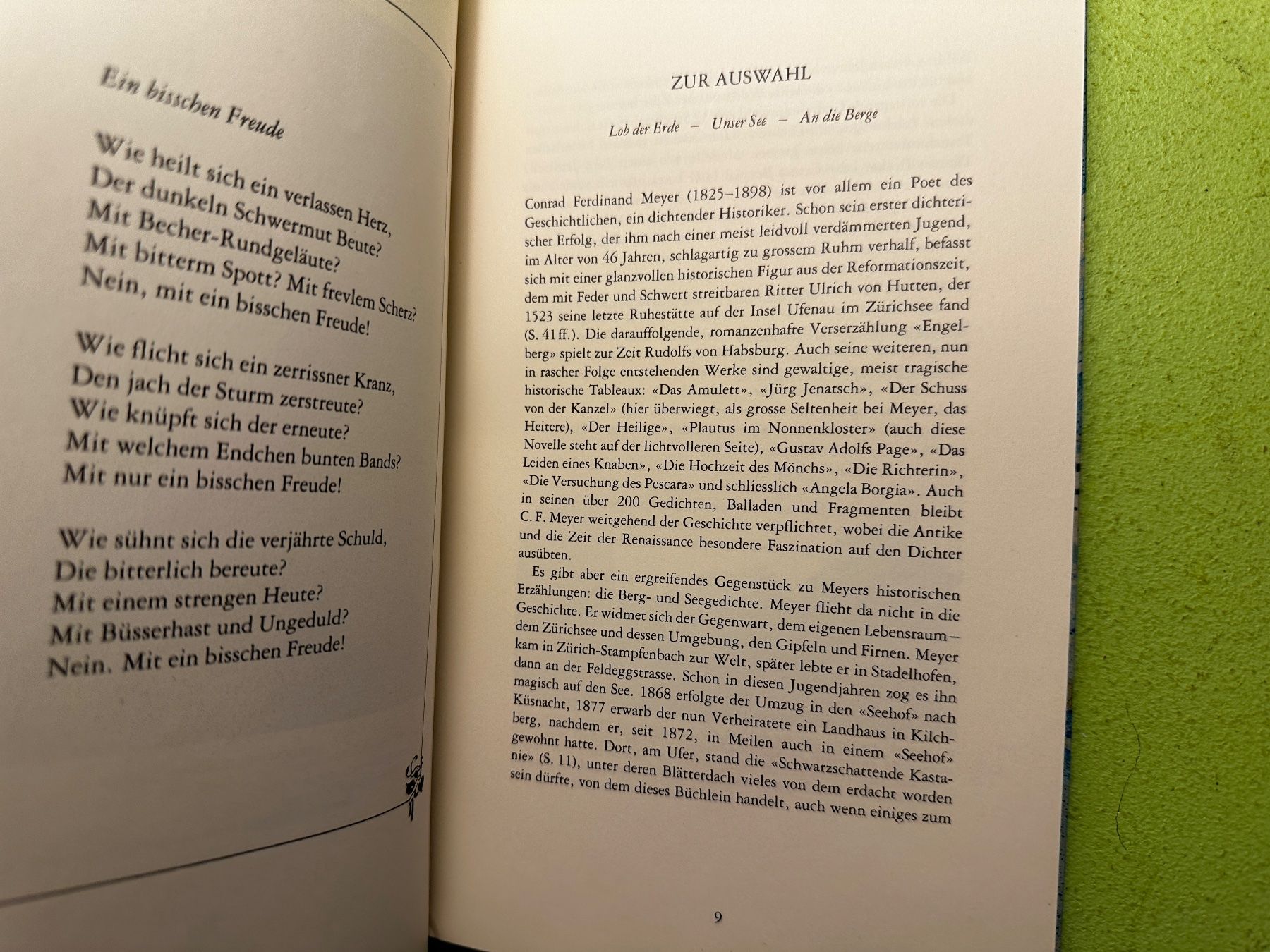 Libri: Conrad Ferdinand Meyer: Ausgewählte Gedichte. – Usato da Zürich venduto da allp 4