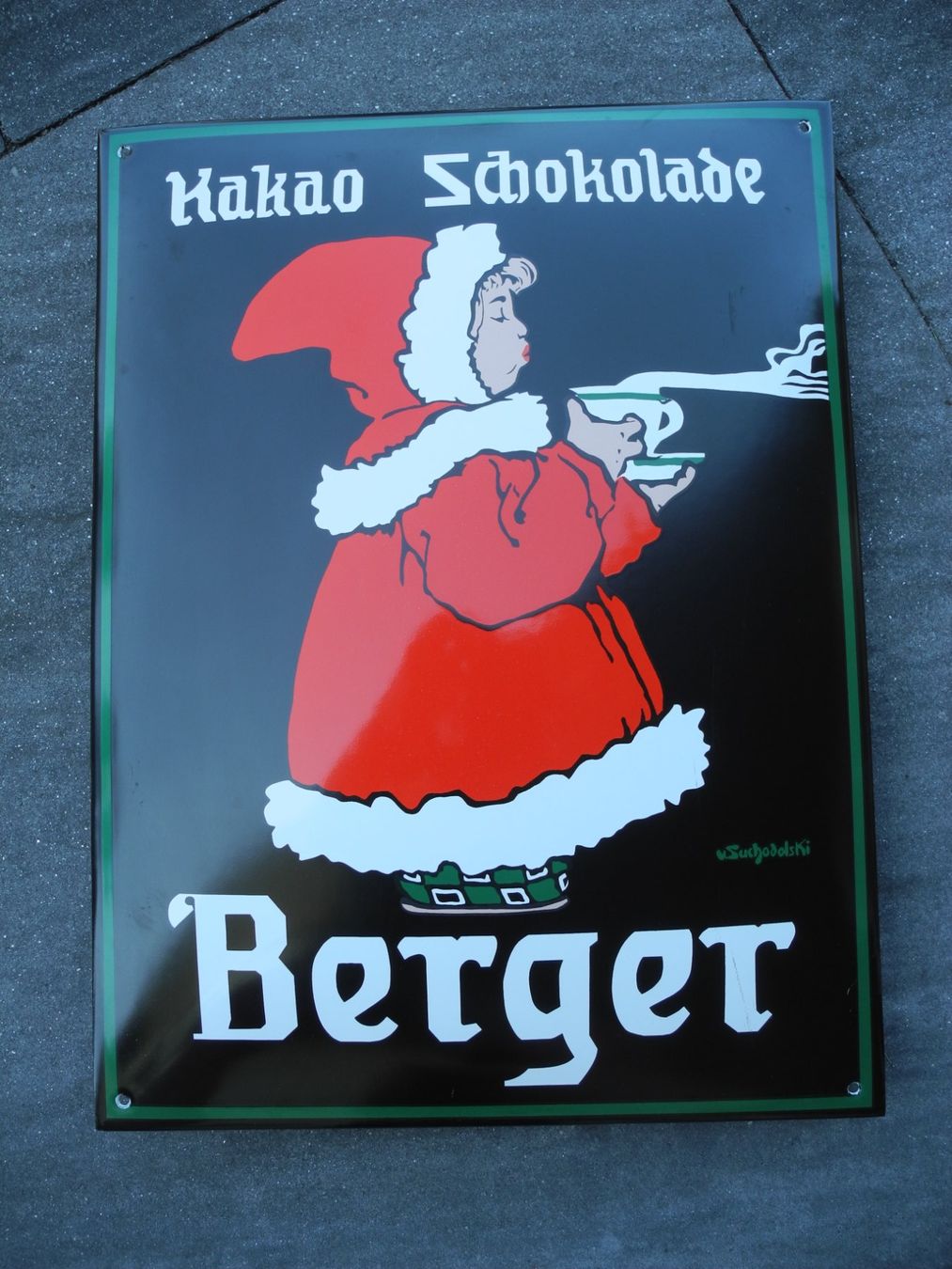 Schilder: SCHOKOLADE BERGER EMAILSCHILD – Gebraucht aus Reinach AG von Huckleberrysix