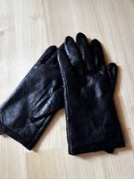 Gants en cuir noir GENMAR doublés laine – Taille 7 – Femme