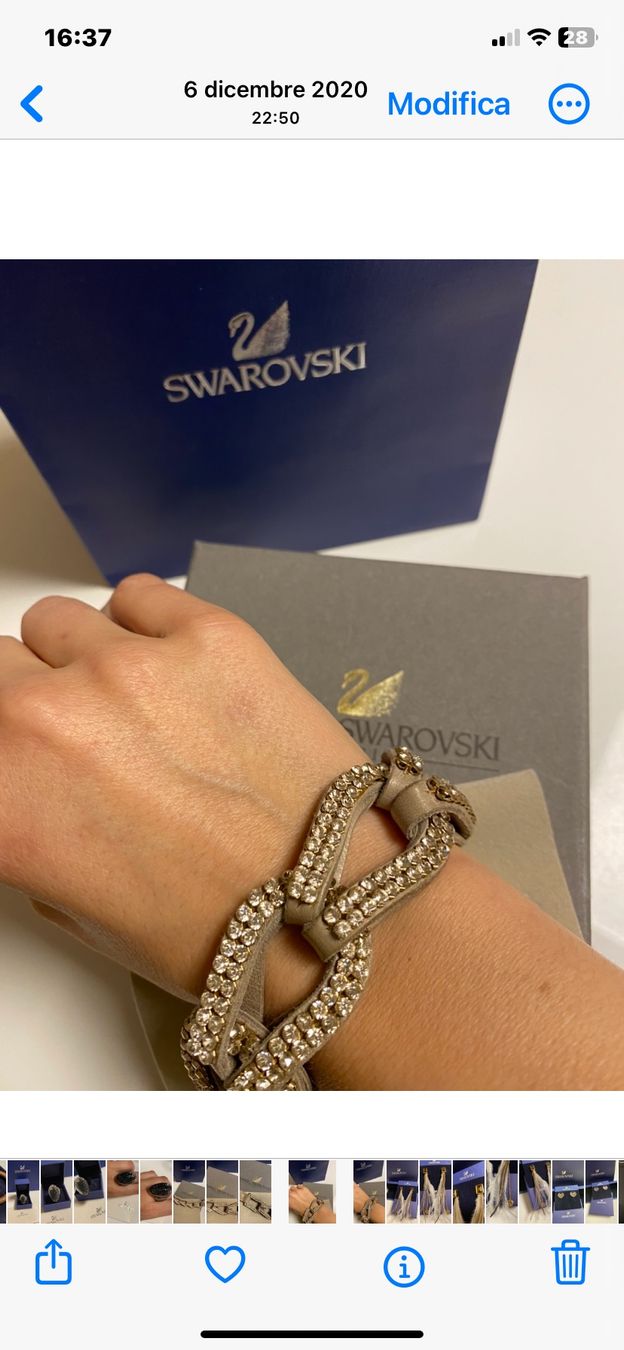Swarovski Armbänder & -reifen: Daniel Swarovski Bracciale in pelle con cristalli – Neu (gemäss Beschreibung) aus Mendrisio von SGR85