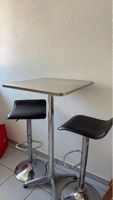 Barhocker Set, 2 Stück, höhenverstellbar, Chrom, Lederimitat