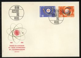 1965, FDC, Sondermarken zum UIT-Kongress (Nr. 436–437)