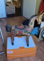 Rustikales Holzpferd, Deko-Pferd, Vintage Look, Handarbeit