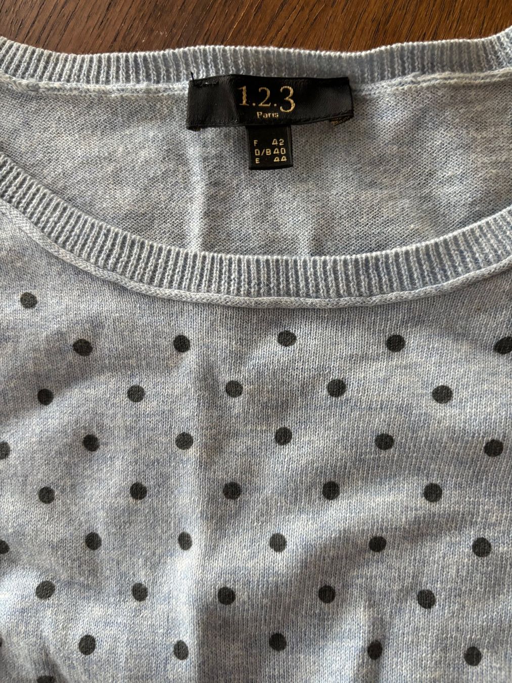 Maison 123 Maglioni & Felpe: Pull en coton bleu clair à pois – Usato da Grand-Lancy venduto da hip_2rbd 2
