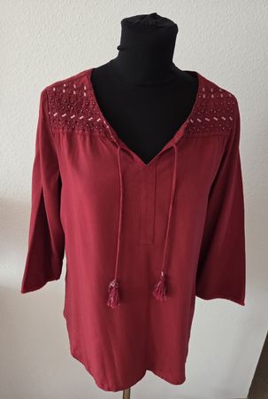 Cecil Damen Bluse rot mit Stickerei und Perlen 