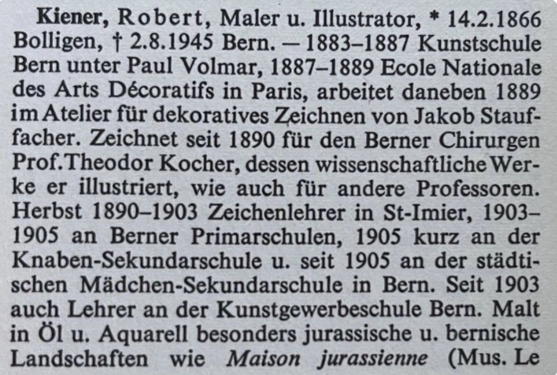 Dipinti: Kiener Robert (1866-1945) – Usato da Grosshöchstetten venduto da Perle1951 5