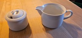 Zuckerdose und Milchkännchen weiss Porzellan guter Zustand
