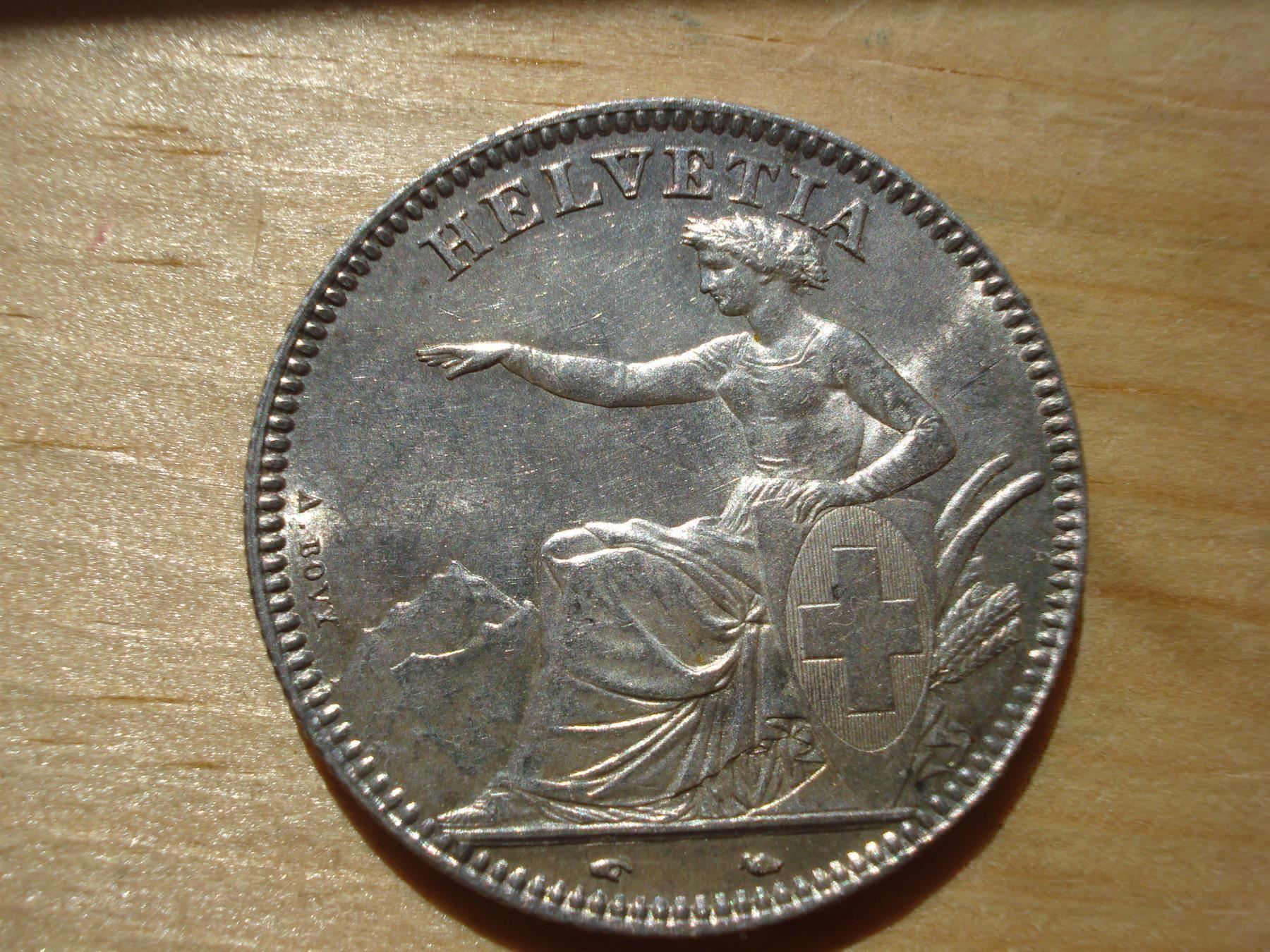 Tutti le monete: 2 Franken  1850  UNZ- – Usato da Erlach venduto da Net-Coins 1