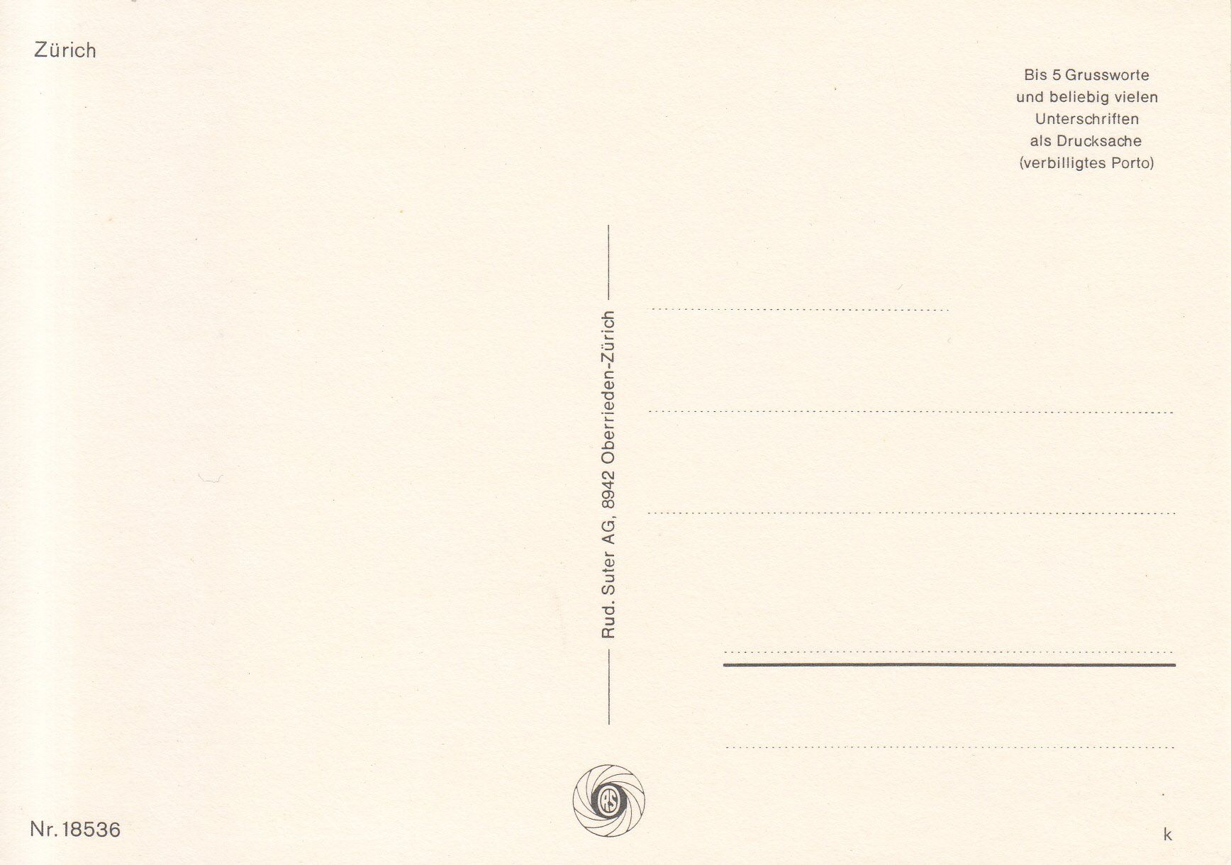 Cartoline postali: Zürich ca. 1970 – Usato da Bürglen TG venduto da StampGraf 1