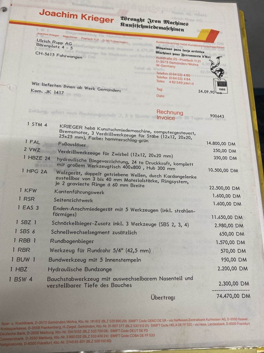 Tutte le macchine: Multifunktionsmaschine  Kunstschmiedemaschine – Usato da Nebikon venduto da schnischna80 2